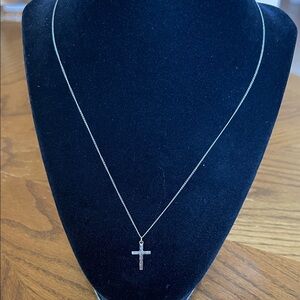 Delicate Silver Cross Pendant Necklace - Women’s Jewelry